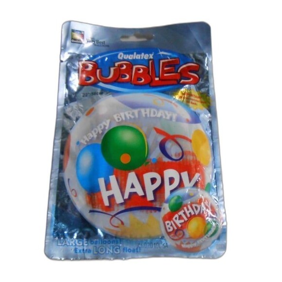 Qualatex Bubbles Happy Birthday 22" Bubbles Balloon - Picture 1 of 2